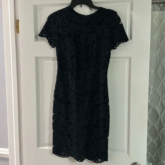 chinese dress ladies LAUREN RALPH LAUREN Women's Lace Yoke Bell Sleeve Cocktail Dress Navy Size  12 at Amazon Women's Clothing store main image 1